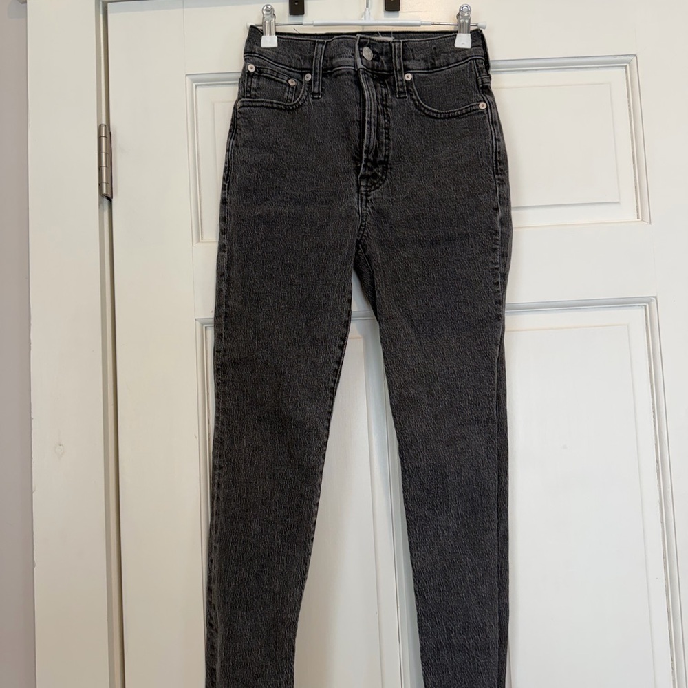 Madewell High-Rise Washed Black Skinny Jeans